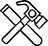 Black cartoon image of tools