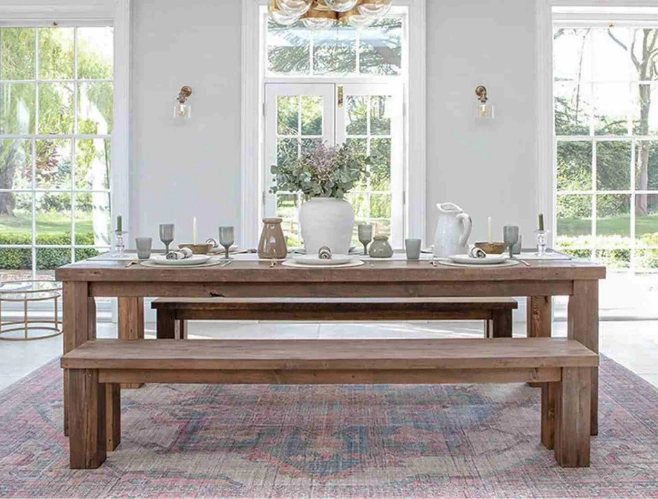 Reclaimed wood dining table