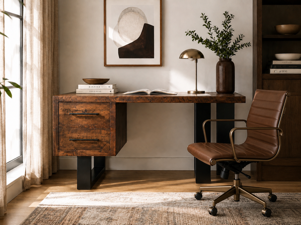 solid wood rustic desks