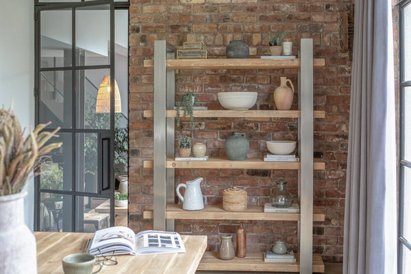 Reclaimed wood shelving units