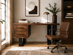 Cavendish Small Desk with matt black metal - Mocha - Ex-Display