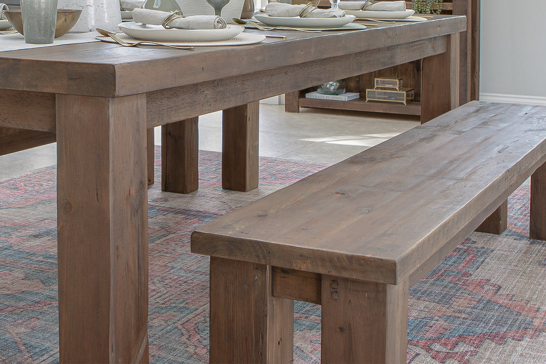 Dining table and bench