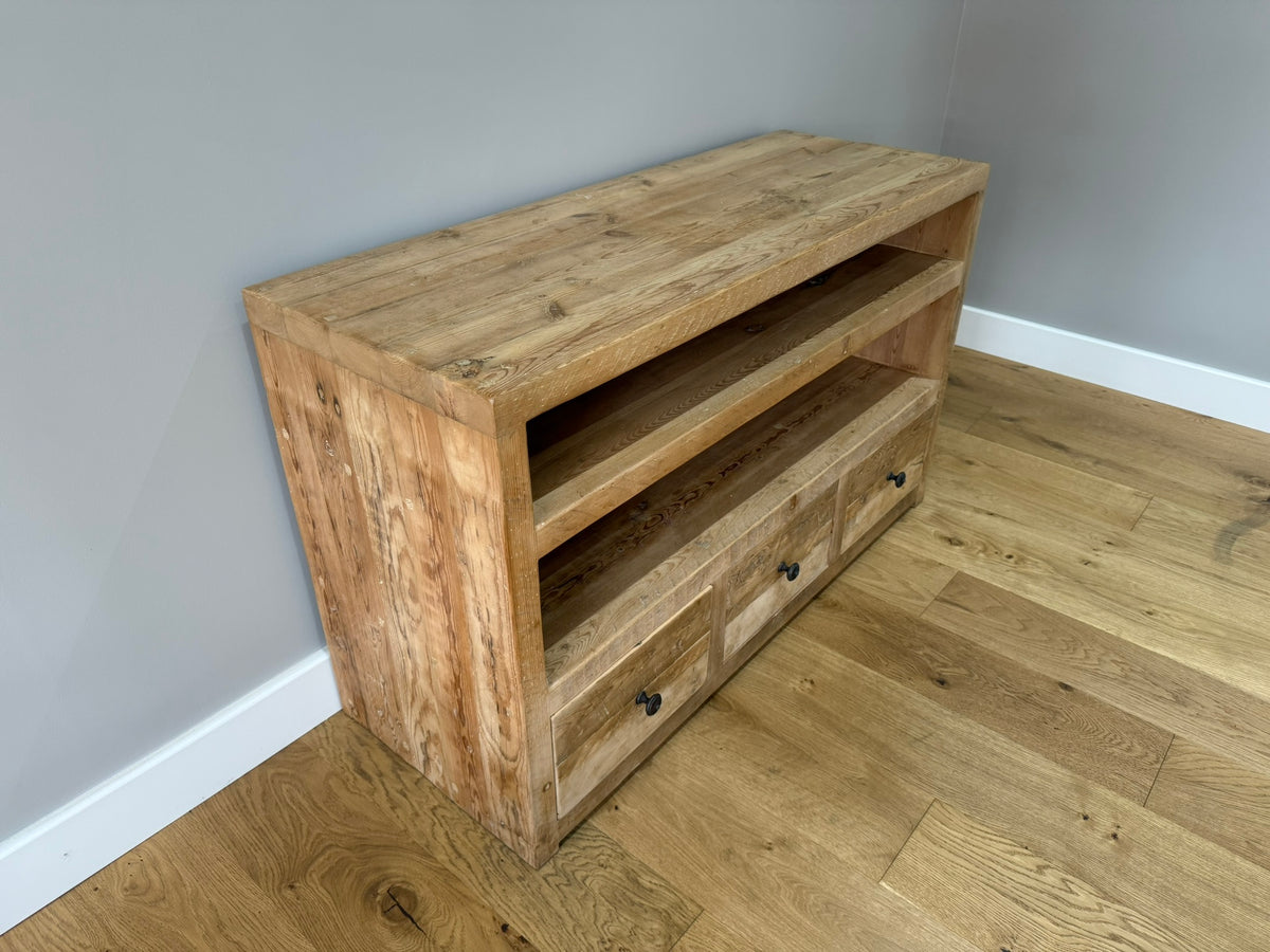 120 cm Branson Triple TV Stand - Natural - Ex-Display