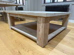 120 x 120 cm Hudson Coffee Table With Shelf - Limed - Ex-Display