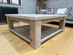 120 x 120 cm Hudson Coffee Table With Shelf - Limed - Ex-Display