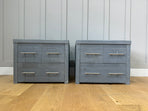 1 x Pair Havisham 3 Drawer Bedside - Smoked- Ex-Display