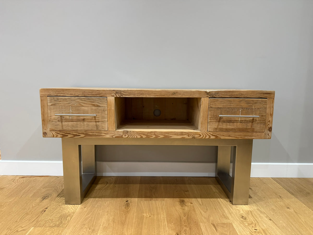 Custom height Cavendish 136.5 cm Double TV Stand - Natural - Ex-display