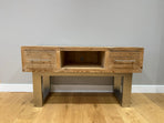 Custom height Cavendish 136.5 cm Double TV Stand - Natural - Ex-display