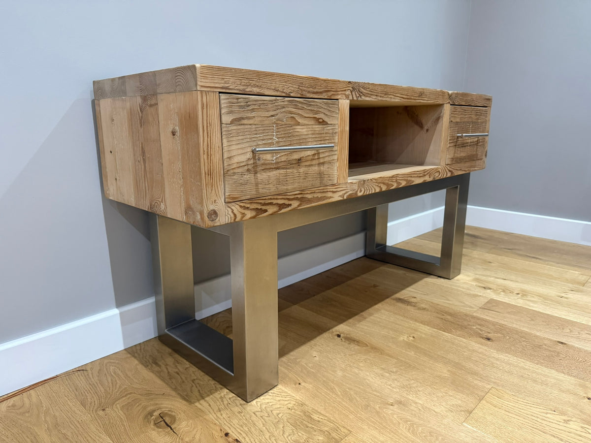 Custom height Cavendish 136.5 cm Double TV Stand - Natural - Ex-display
