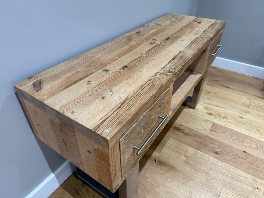 Custom height Cavendish 136.5 cm Double TV Stand - Natural - Ex-display