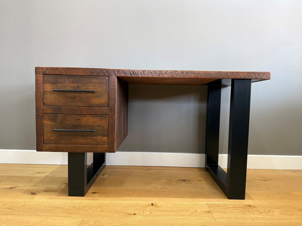 Cavendish Small Desk with matt black metal - Mocha - Ex-Display
