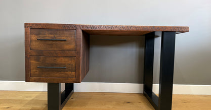 Cavendish Small Desk with matt black metal - Mocha - Ex-Display