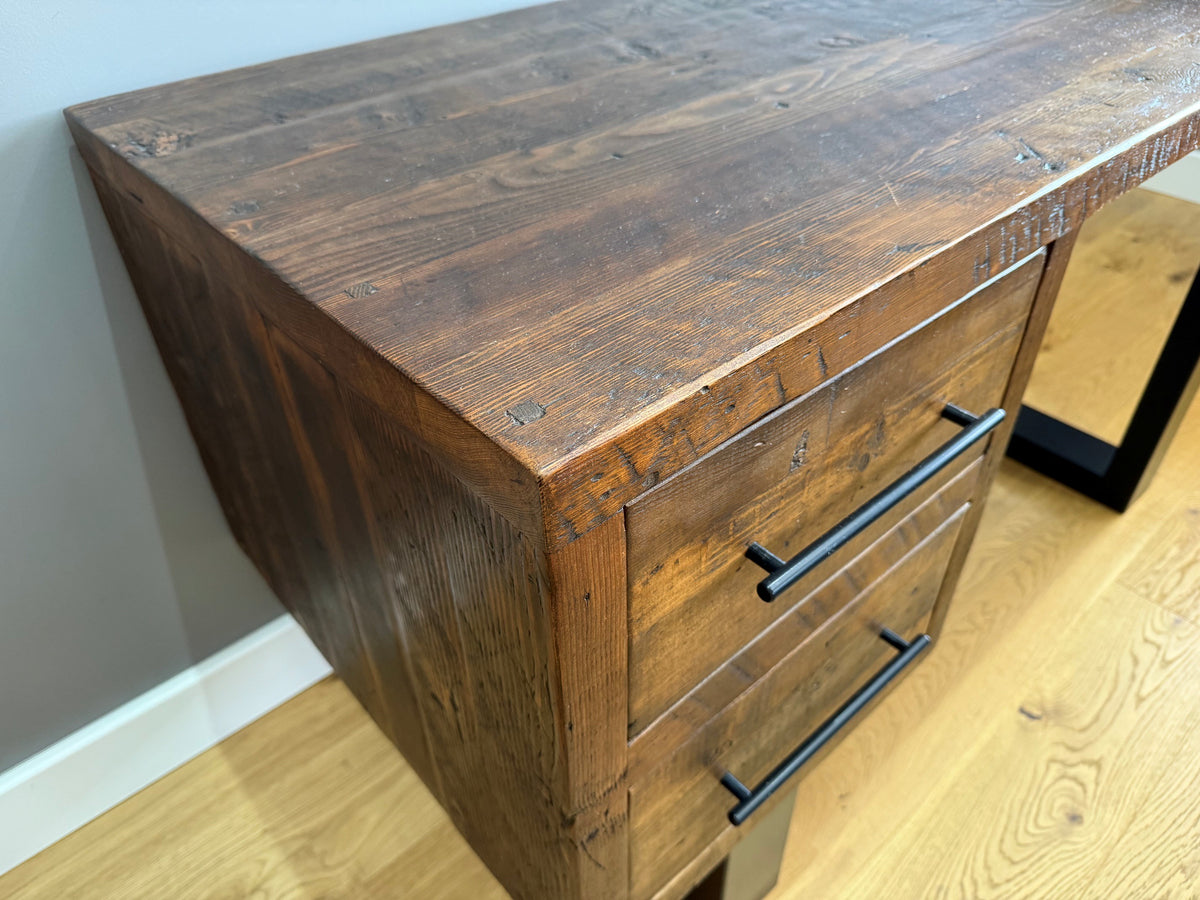 Cavendish Small Desk with matt black metal - Mocha - Ex-Display