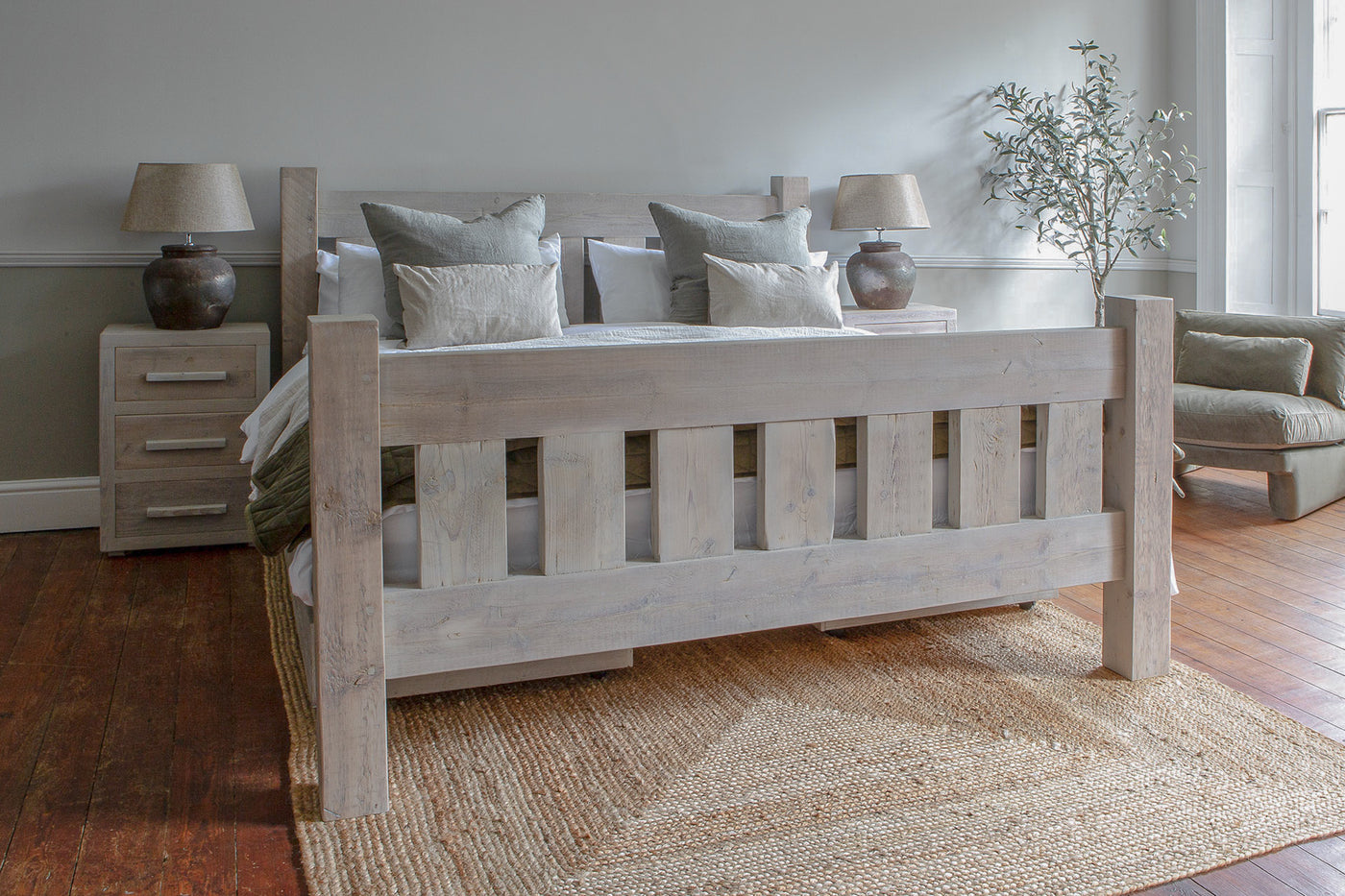 Darcy bed footboard grey