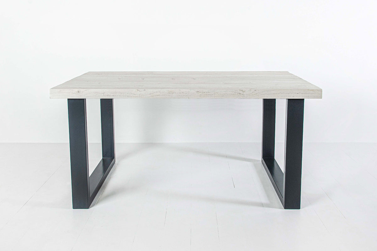 Table Frame Short Reclaimed Wood Custom Metal Rustic Dining Table – Eat Sleep Live