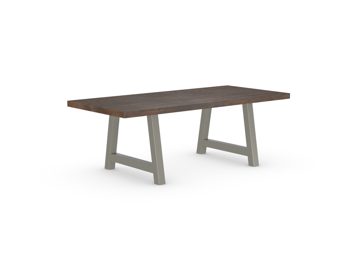 Reclaimed Wood Long Overhang Custom Dining Table – Eat Sleep Live