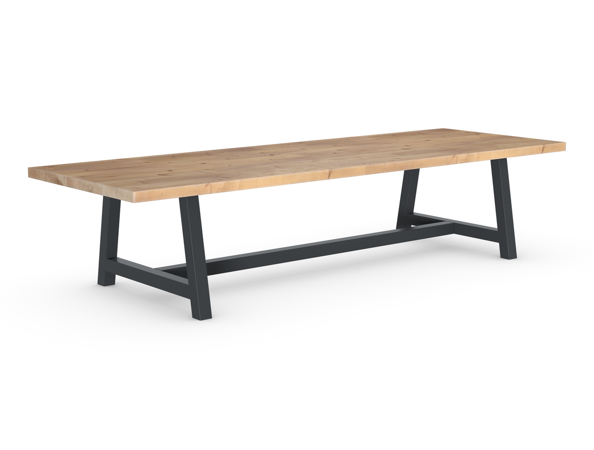 Rochester Dining Table - Long Overhang Custom Frame