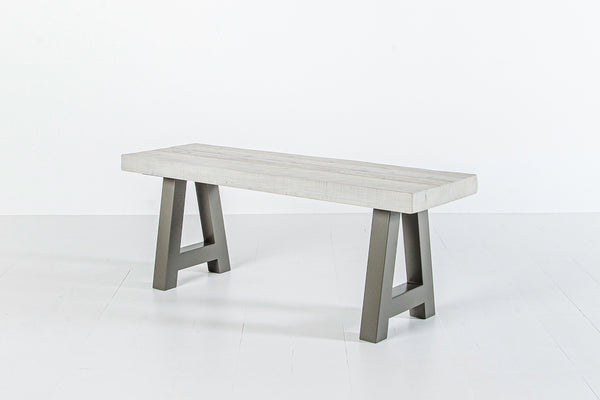 Rustic Solid Reclaimed Wood And Metal Custom Bench – Eat Sleep Live