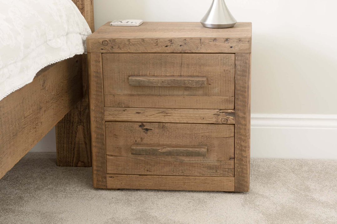 Distressed wood nightstand deals