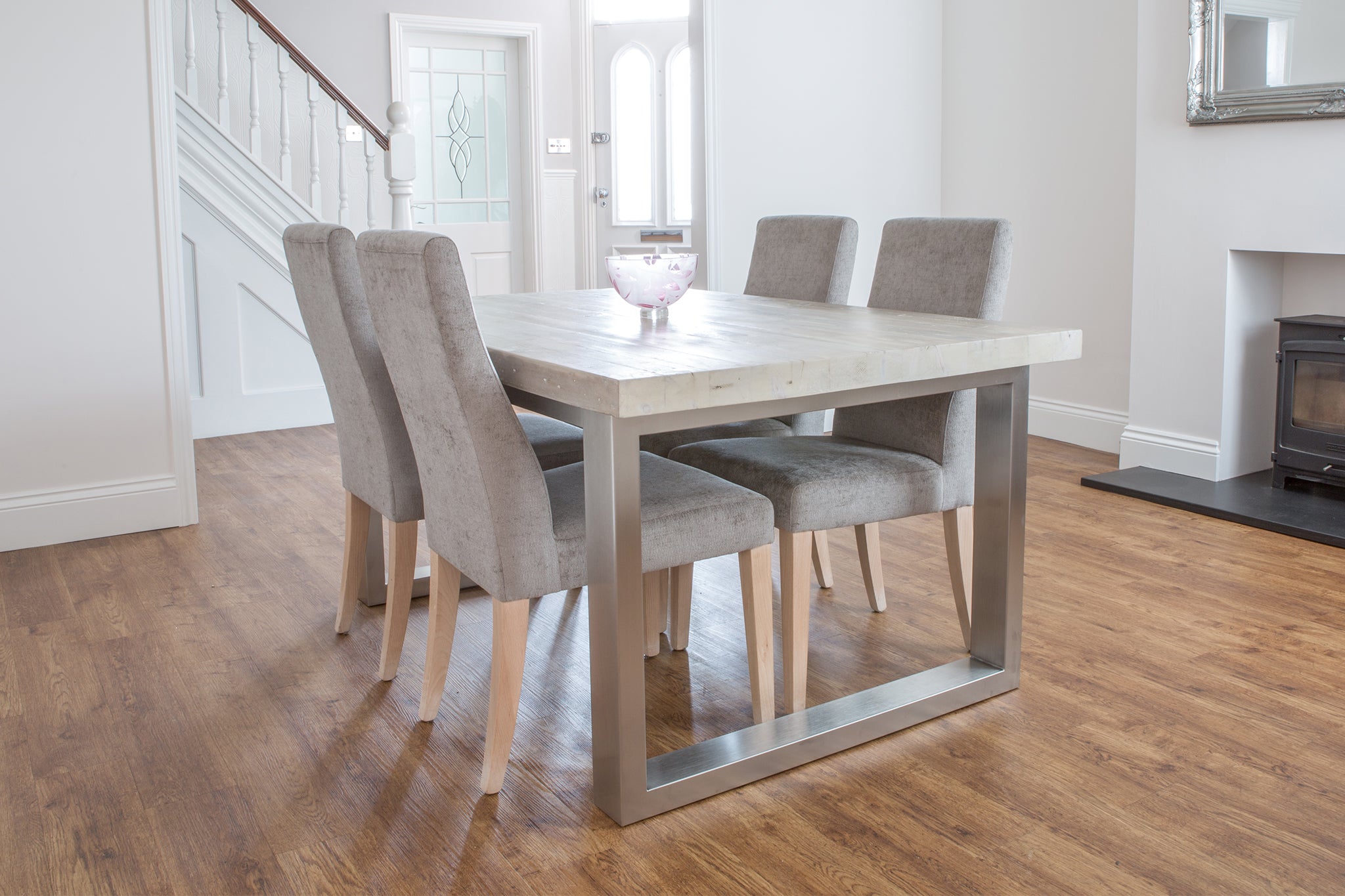Reclaimed Wood and Metal Rustic Dining Table Eat Sleep Live