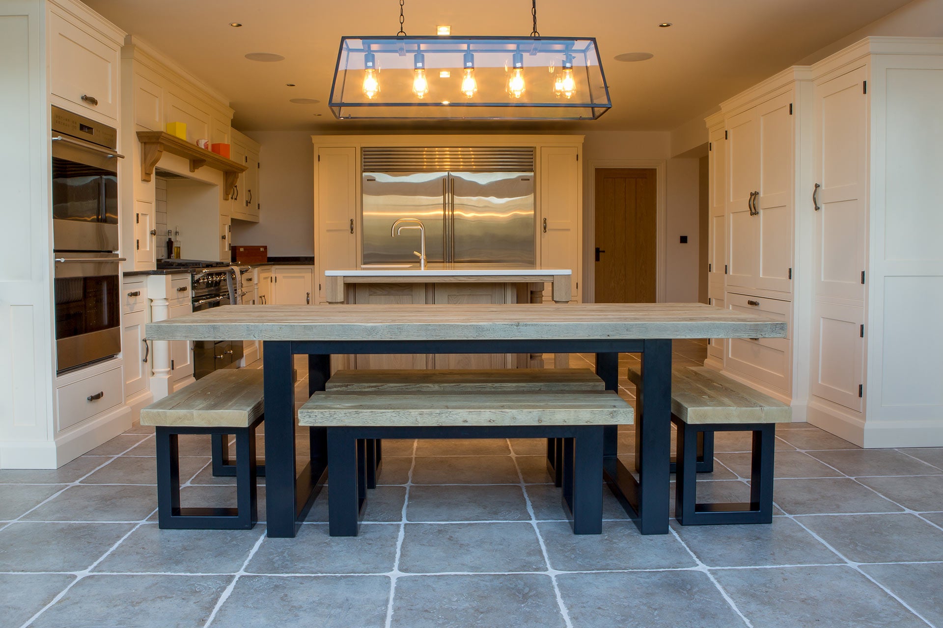 Reclaimed Wood and Painted Metal Rustic Dining Table Eat Sleep Live